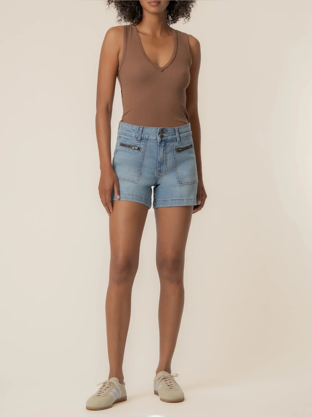 Kut from the Kloth Light Blue High-Rise Denim Shorts